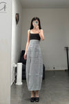 SWAYING/KNIT knitting stitching vest skirt SW23SS2L19 Deep Gray/Gray Orchid PS56
